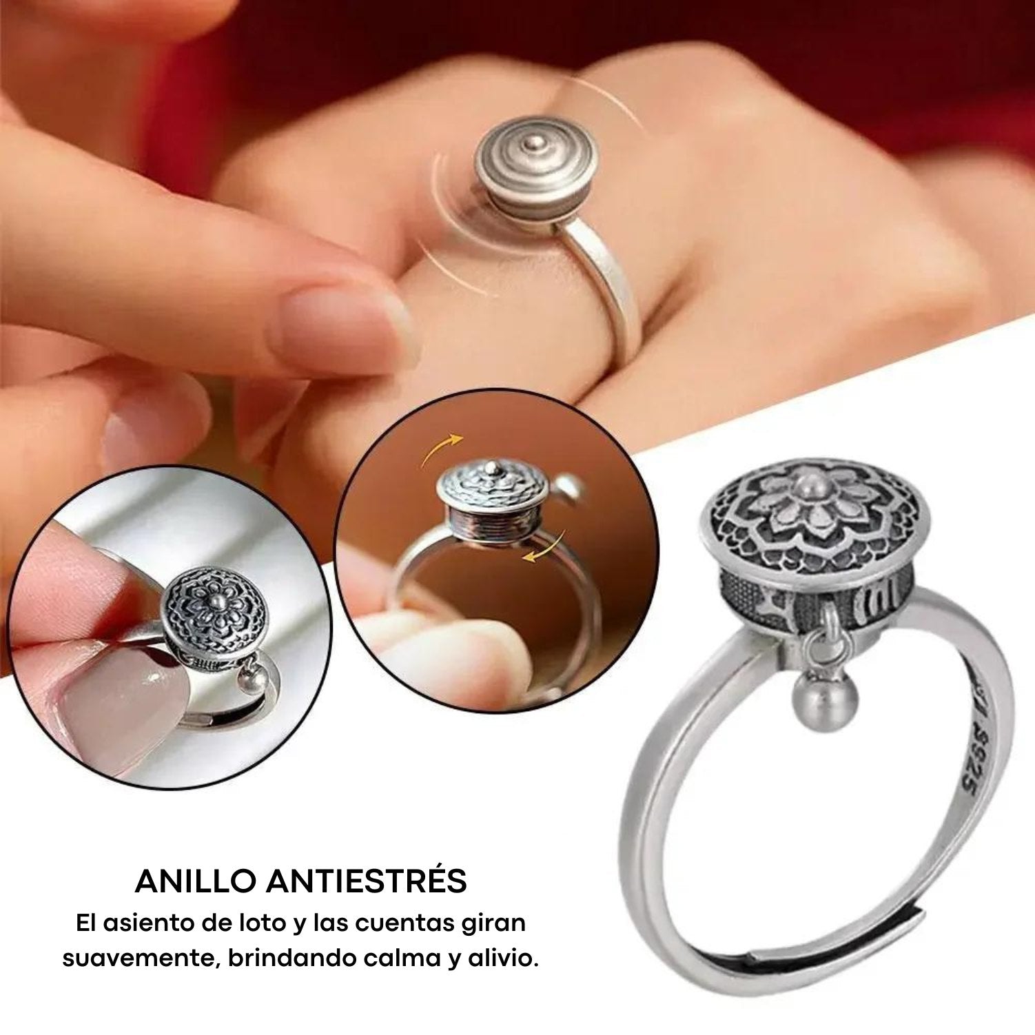 MANDALA-BLUMENRING · TIBETISCHER DREHRING