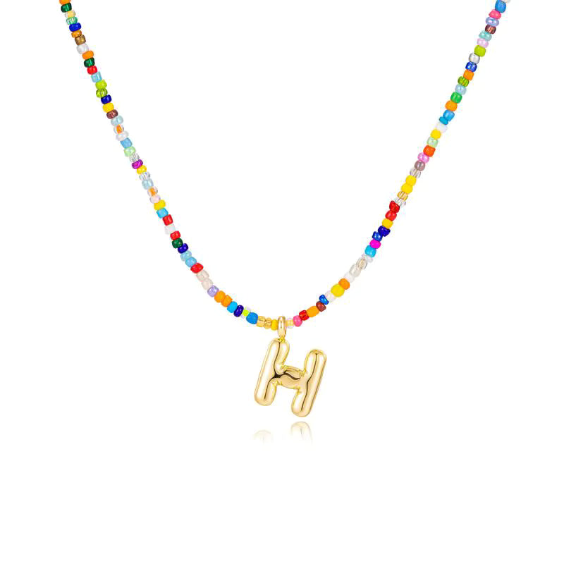 Colgante Inicial multicolor | Baño de Oro 18K y Personalizado Hecho a Mano