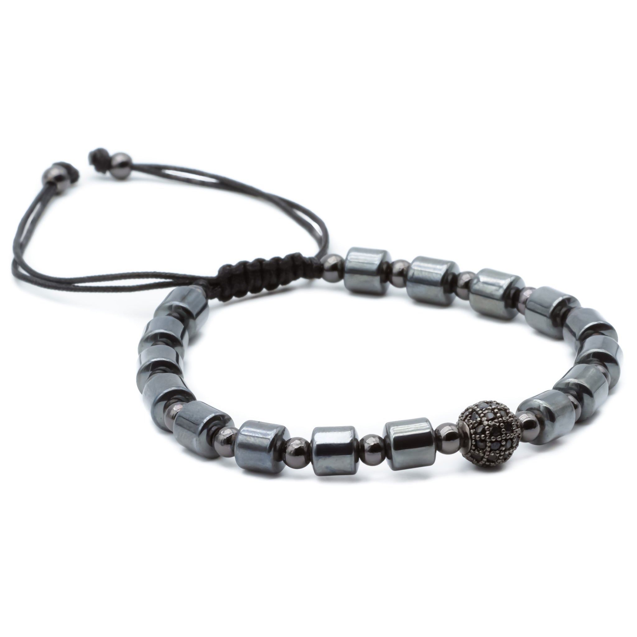 Bracelet Shamballa de Hematita, Natural Stone, Bracelet Man