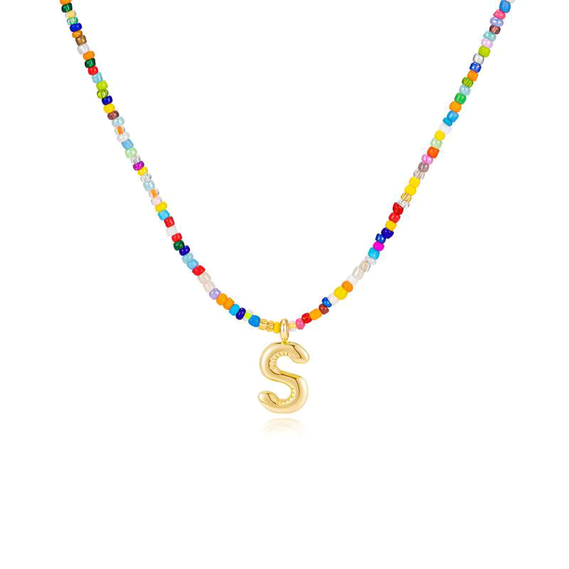 Colgante Inicial multicolor | Baño de Oro 18K y Personalizado Hecho a Mano