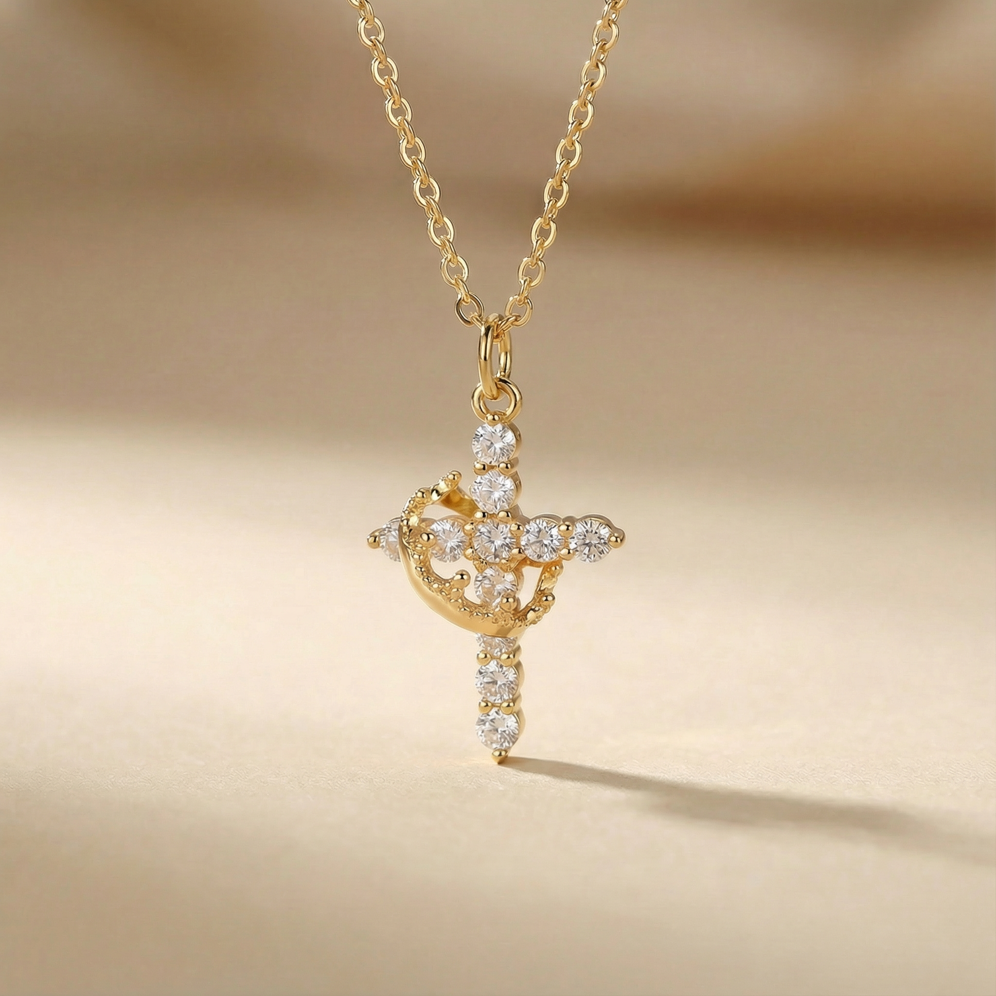 Sonnenamulett-Halsband mit natürlichem Aventurinstein, plattiert mit 18 Karat Gold