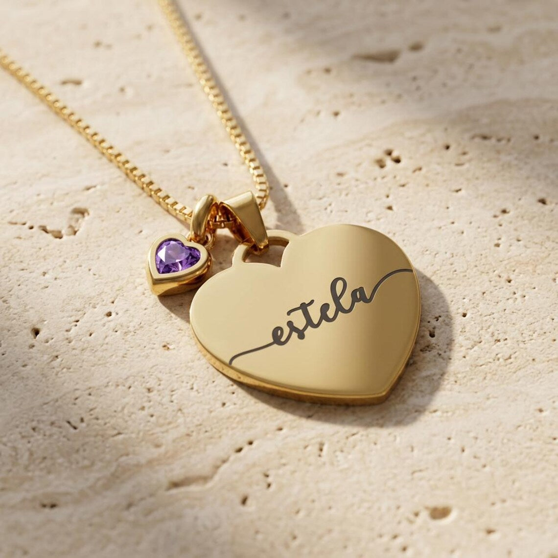Custom Initial, Name, and Birthstone Pendant