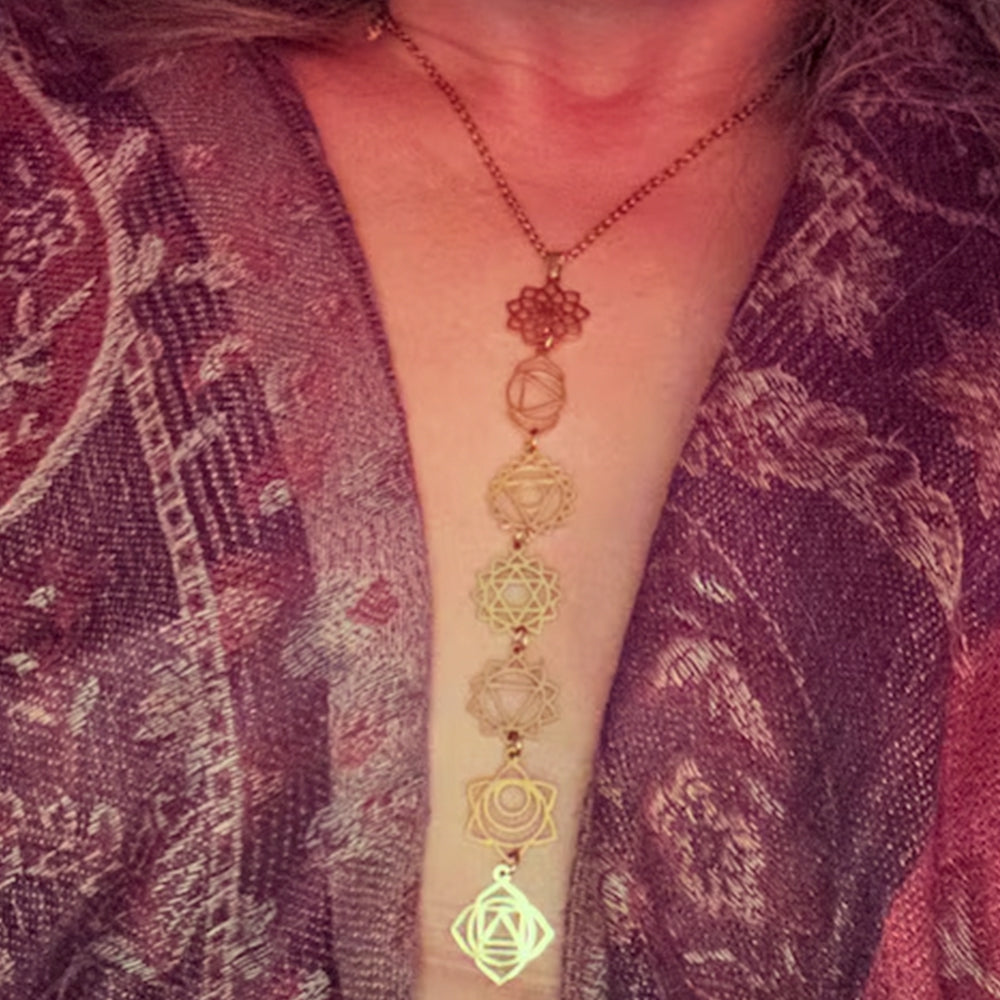 Colgante Chakras | Equilibrio y Energía Interior | Acero Inoxidable con baño oro 18K o plata