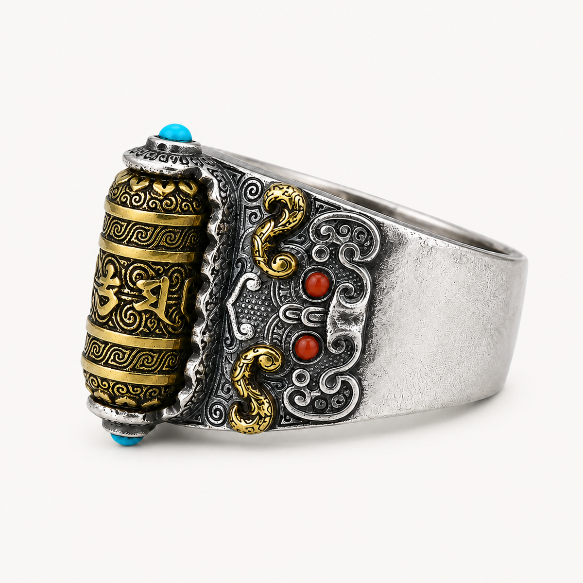 TIBETISCHER RING GLÜCKLICH ROTIERENDER RING