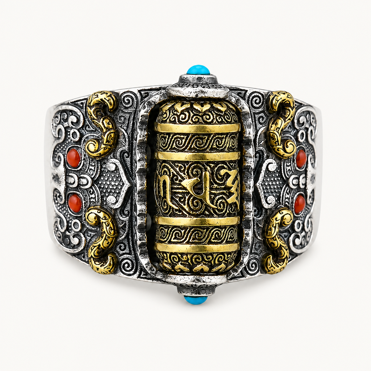 TIBETISCHER RING GLÜCKLICH ROTIERENDER RING