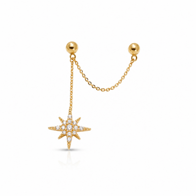 Pendiente Stella bañado en oro 18k