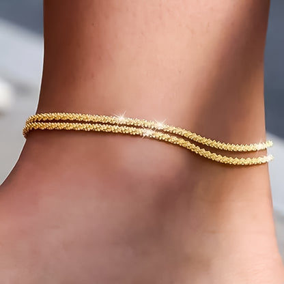 Tobillera Minimalista Doble Cadena | Tobillera Elegante Resistente y Atemporal (2x1)