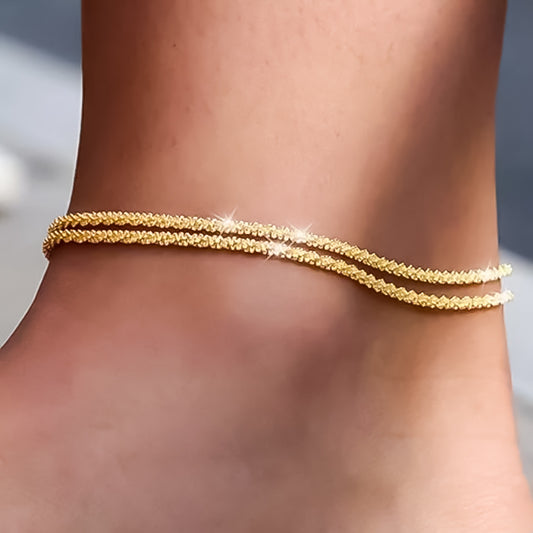 Tobillera Minimalista Doble Cadena | Tobillera Elegante Resistente y Atemporal (2x1)