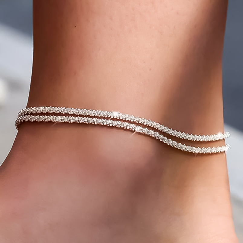 Tobillera Minimalista Doble Cadena | Tobillera Elegante Resistente y Atemporal (2x1)