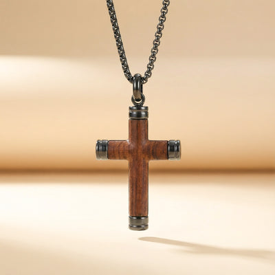 Colgante de Cruz de Madera Artesanal para Hombre | Regalo con Significado
