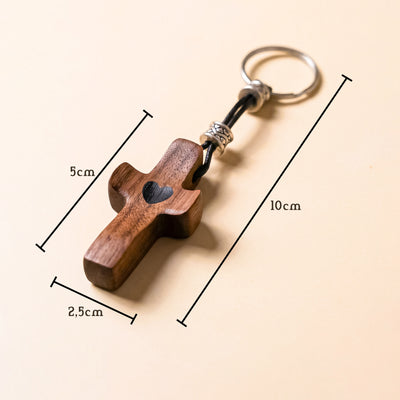Set de 1 Cruz de Madera + 1 Llavero cruz