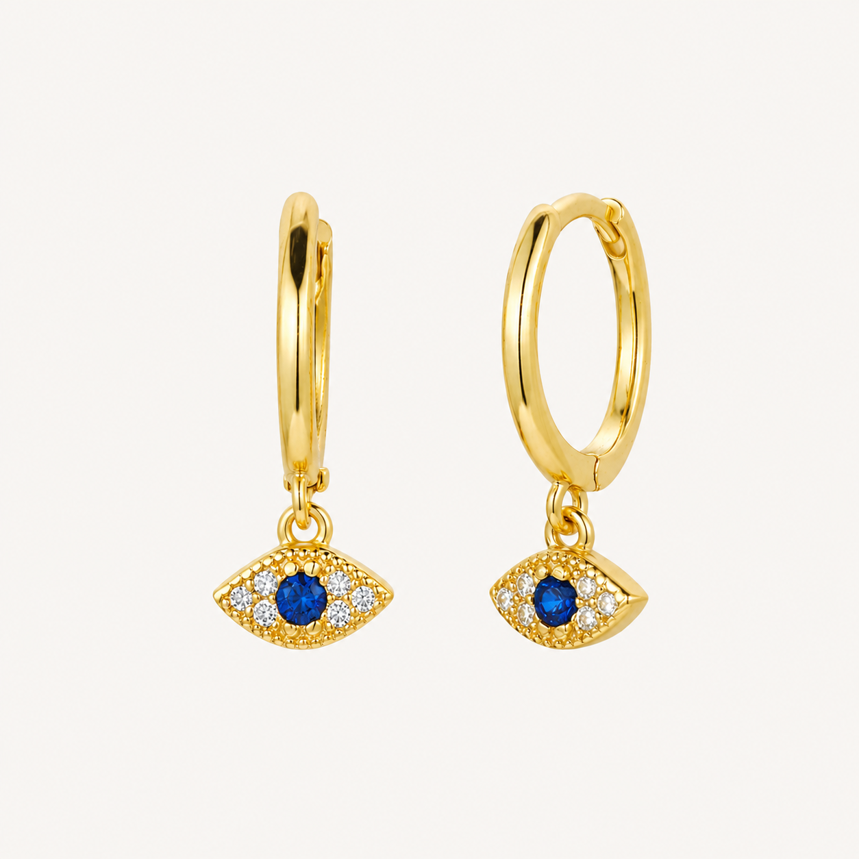 Pendientes Lira Eye bañados en oro 18k