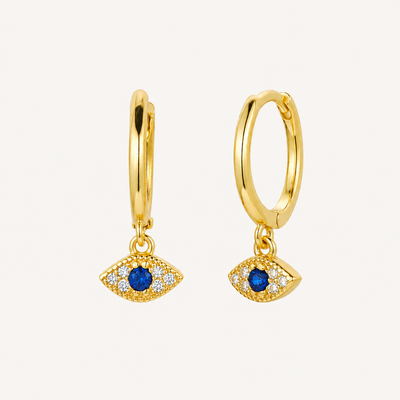 Pendientes Lira Eye bañados en oro 18k