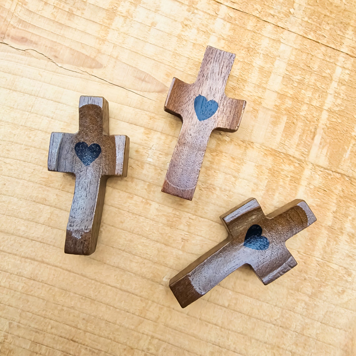 Set de 3 Cruces de Madera Decorativas | Símbolo con Significado | Para Hogar, Oficina o Regalo Especial