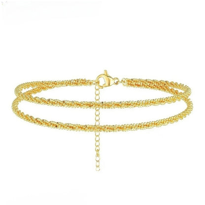 Tobillera Minimalista Doble Cadena | Tobillera Elegante Resistente y Atemporal (2x1)