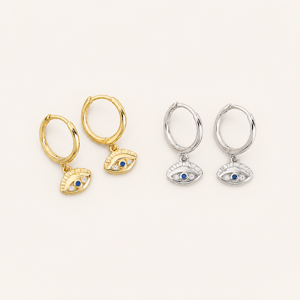 Pendientes Nazar bañados en oro 18k