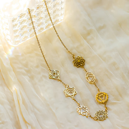 Colgante Chakras | Acero Inoxidable con baño oro 18K o plata  |  Equilibrio y Energía Interior