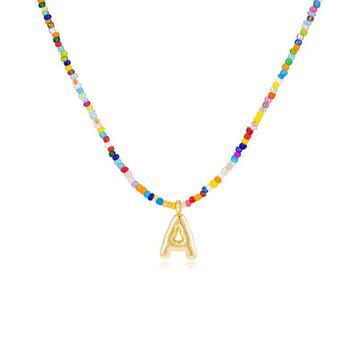 Colgante Inicial multicolor | Baño de Oro 18K y Personalizado Hecho a Mano