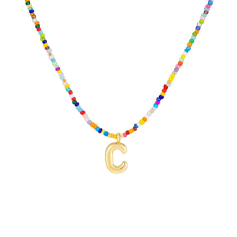 Colgante Inicial multicolor | Baño de Oro 18K y Personalizado Hecho a Mano