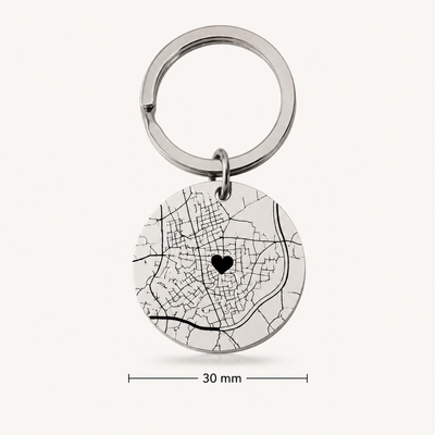 Llavero Destino, Personalizado con Mapa y Coordenadas