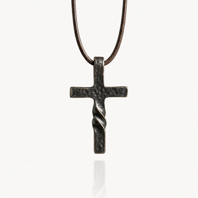 Retro Hammered Cross Pendant