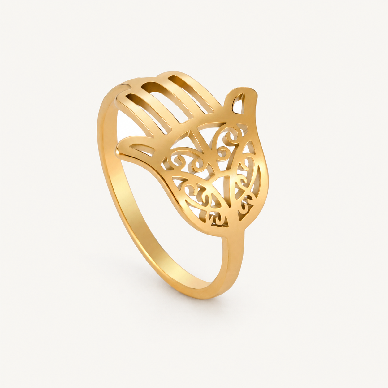 Gaia Ring with Hamsa Hand symbol