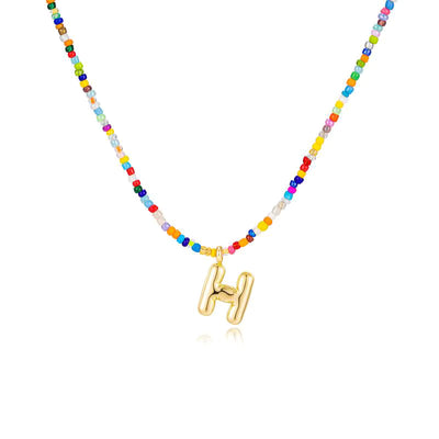 Colgante Inicial multicolor | Baño de Oro 18K y Personalizado Hecho a Mano
