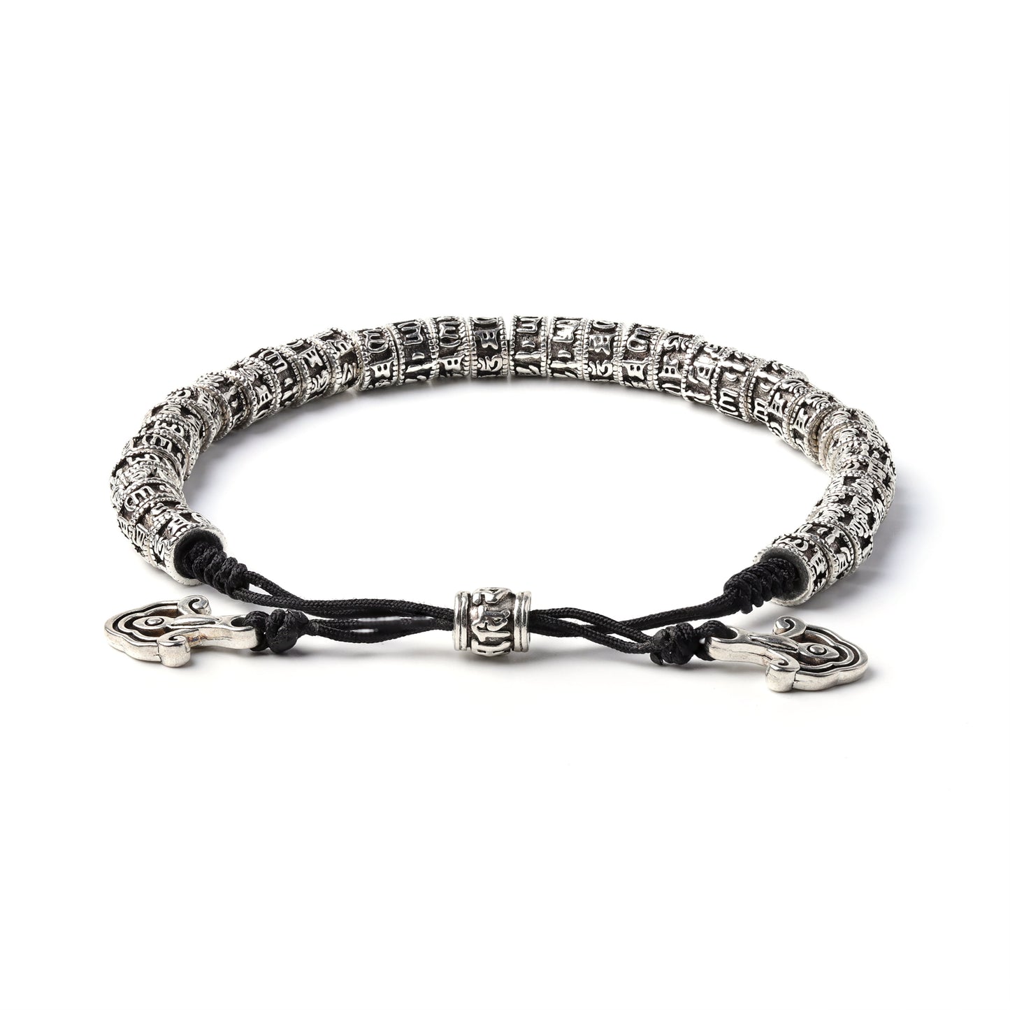 PULSERA OM MANI PADME HUM | Budista Tibetana con Cuentas de Plata | Protección y Energía Espiritual