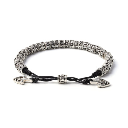 PULSERA OM MANI PADME HUM | Budista Tibetana con Cuentas de Plata | Protección y Energía Espiritual