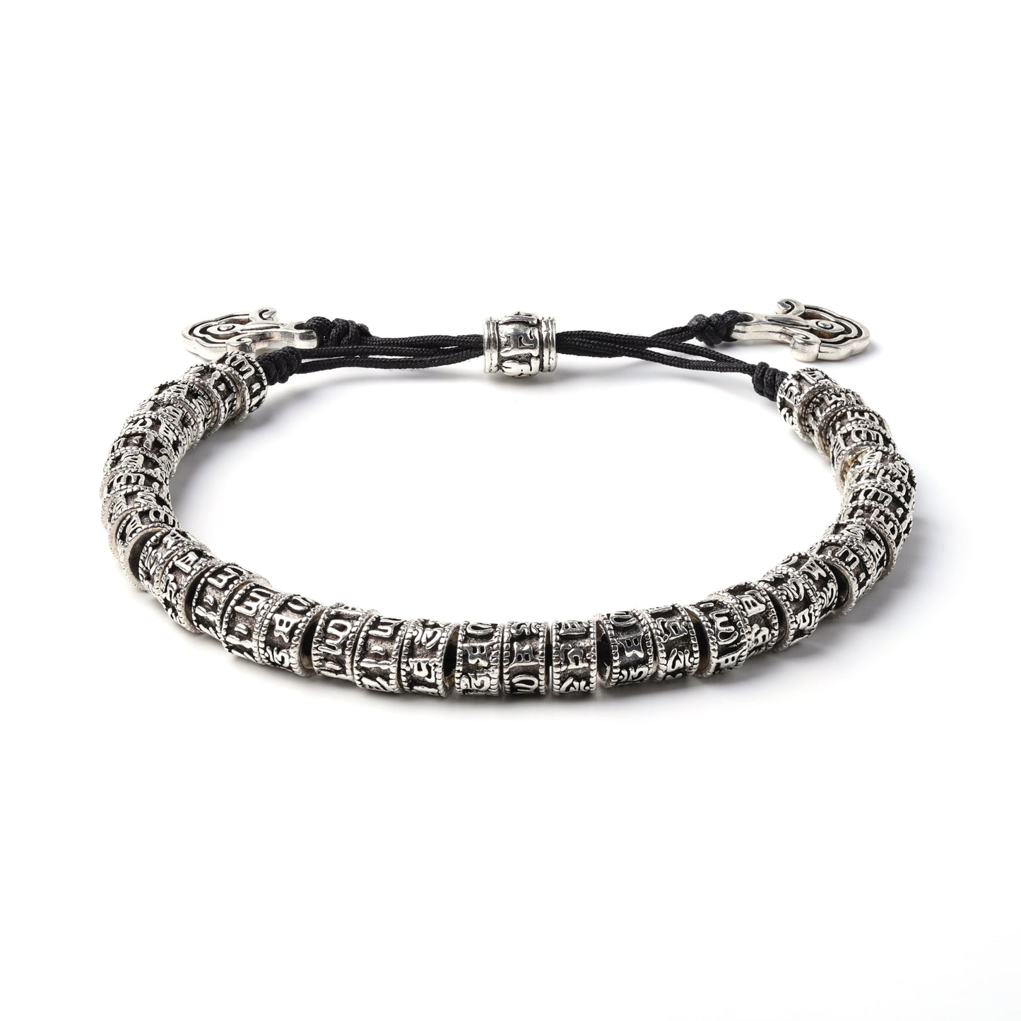 PULSERA OM MANI PADME HUM | Budista Tibetana con Cuentas de Plata | Protección y Energía Espiritual