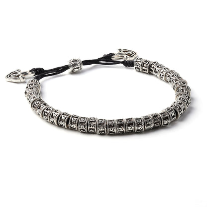 PULSERA OM MANI PADME HUM | Budista Tibetana con Cuentas de Plata | Protección y Energía Espiritual