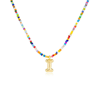 Colgante Inicial multicolor | Baño de Oro 18K y Personalizado Hecho a Mano