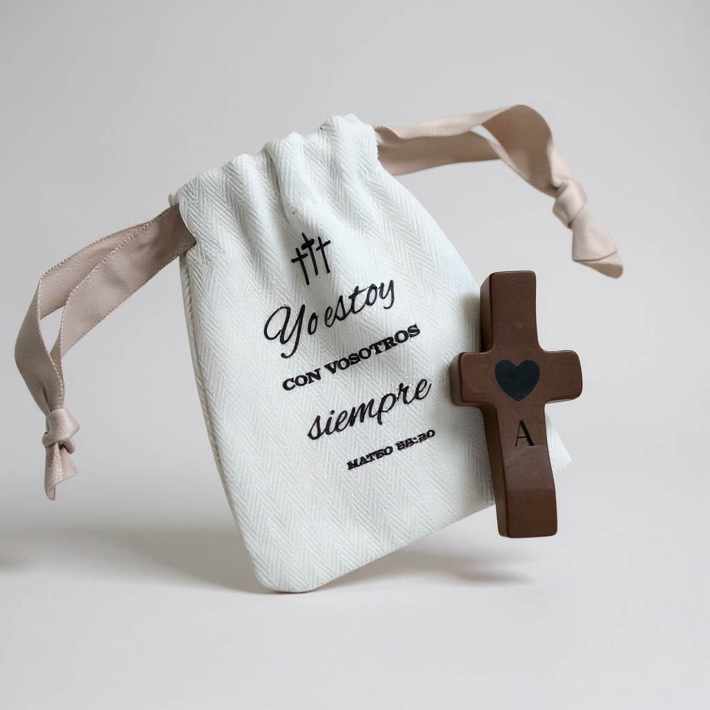 Cruz de Madera Grabada a Láser con Nombre y Inicial | Un Símbolo Único y Personal