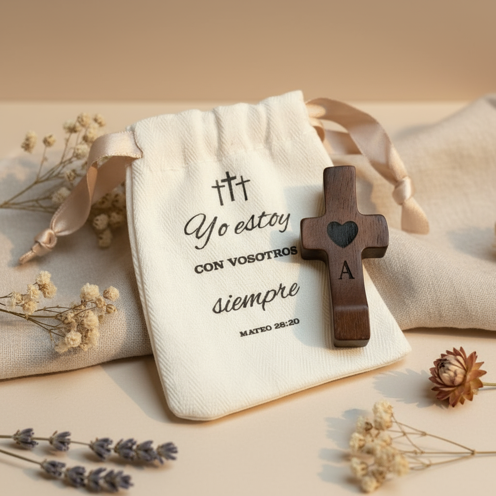 Cruces de Madera Grabadas con su Inicial | Listas para Regalar
