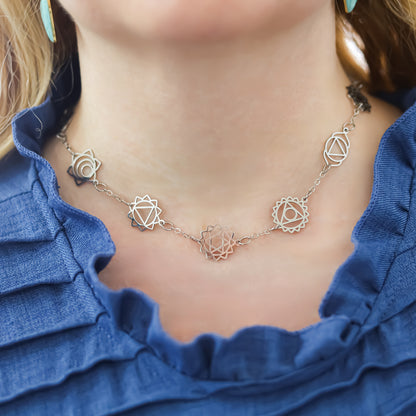 Colgante Chakras | Acero Inoxidable con baño oro 18K o plata  |  Equilibrio y Energía Interior