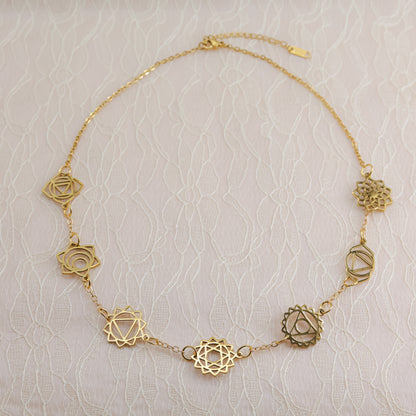Colgante Chakras | Acero Inoxidable con baño oro 18K o plata  |  Equilibrio y Energía Interior