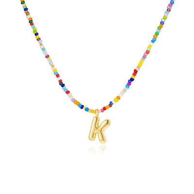 Colgante Inicial multicolor | Baño de Oro 18K y Personalizado Hecho a Mano