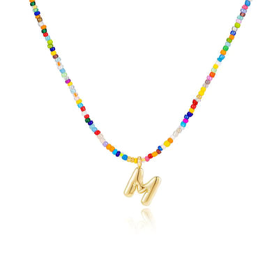 Colgante Inicial multicolor | Baño de Oro 18K y Personalizado Hecho a Mano