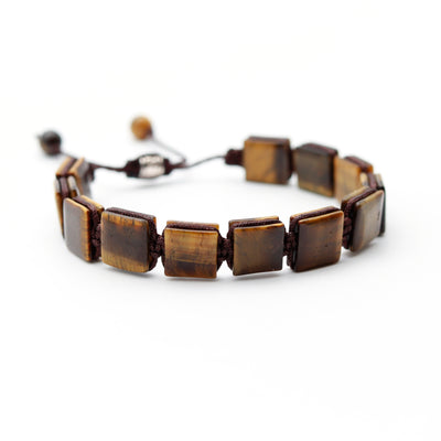 MINIMALISTISCHES SHAMBALA-ARMBAND · TIGERAUGE (BOHO-STIL) – Heilendes Natursteinarmband