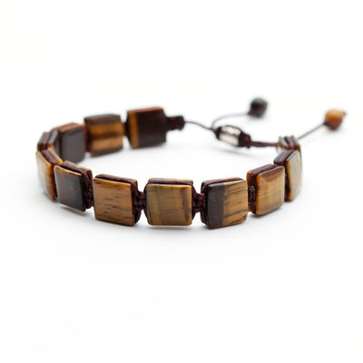 MINIMALISTISCHES SHAMBALA-ARMBAND · TIGERAUGE (BOHO-STIL) – Heilendes Natursteinarmband