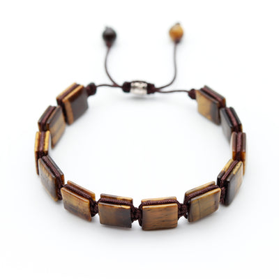MINIMALISTISCHES SHAMBALA-ARMBAND · TIGERAUGE (BOHO-STIL) – Heilendes Natursteinarmband