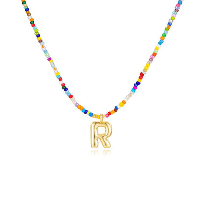 Colgante Inicial multicolor | Baño de Oro 18K y Personalizado Hecho a Mano