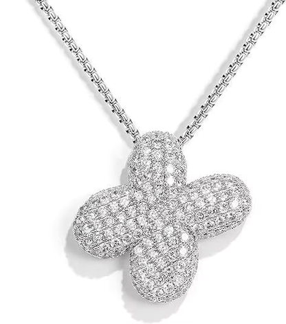 Colgante Plateado Inicial con circonita pavé