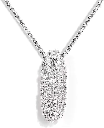 Colgante Plateado Inicial con circonita pavé