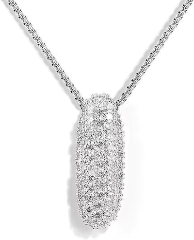 Colgante Plateado Inicial con circonita pavé