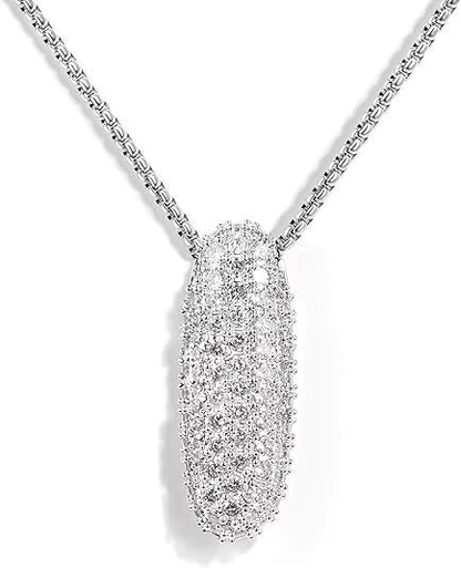 Colgante Plateado Inicial con circonita pavé