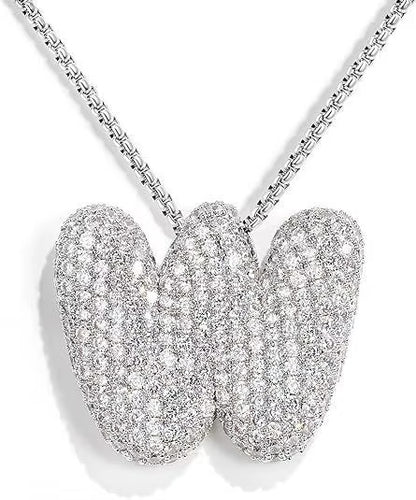 Colgante Plateado Inicial con circonita pavé