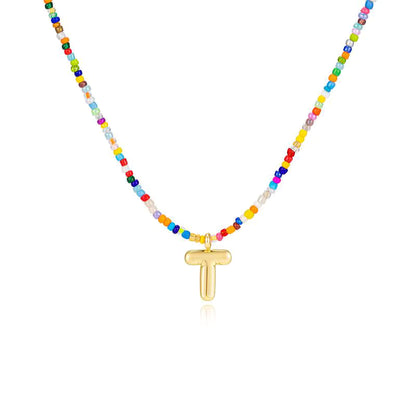 Colgante Inicial multicolor | Baño de Oro 18K y Personalizado Hecho a Mano