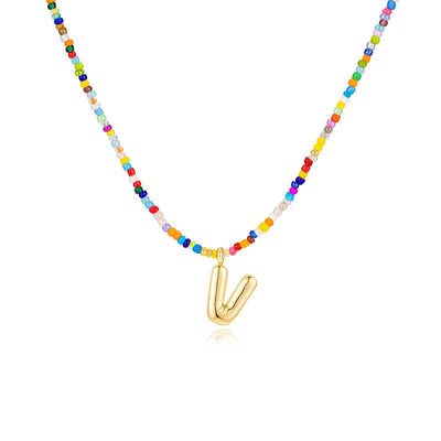 Colgante Inicial multicolor | Baño de Oro 18K y Personalizado Hecho a Mano