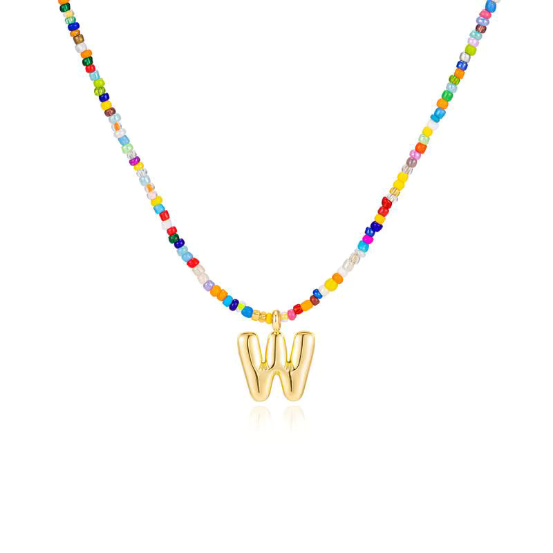 Colgante Inicial multicolor | Baño de Oro 18K y Personalizado Hecho a Mano